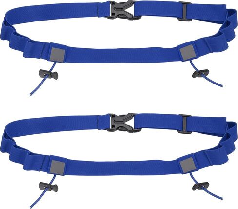Bib Belt, Race Belt Triathlon Running Number Holder Elastic Comfortable with 6 Gel Loops, Sport Race Bib Holder 2Pcs, Blue for Runners/Marathon/Cycling in Kuwait