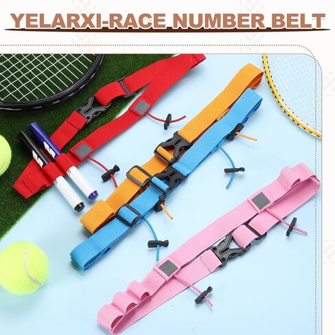 Bib Belt, Race Belt Triathlon Running Number Holder Elastic Comfortable with 6 Gel Loops, Sport Race Bib Holder 2Pcs, Blue for Runners/Marathon/Cycling in Kuwait