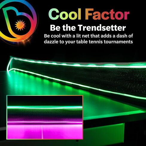 حزمة Brightz Glow in The Dark Ping Pong - تتضمن شبكة LED NetBrightz Ping Pong Net Light وتوهج في كرات Ping Pong المتوهجة في الظلام - مثالية للألعاب الليلية، والحفلات، ومتعة غرفة الألعاب in Kuwait