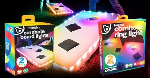 Brightz Premium Cornhole Ring & Edge Light Bundle - RingBrightz + TossBrightz للسطوع الفائق (تغيير اللون) in Kuwait