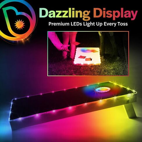 Brightz Premium Cornhole Ring & Edge Light Bundle - RingBrightz + TossBrightz للسطوع الفائق (تغيير اللون) in Kuwait