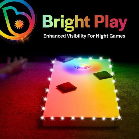Brightz Premium Cornhole Ring & Edge Light Bundle - RingBrightz + TossBrightz للسطوع الفائق (تغيير اللون) in Kuwait