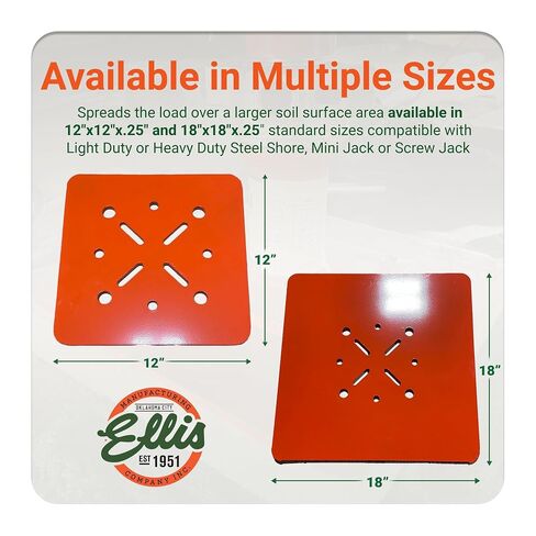 ملحق لوحة قاعدة شركة Ellis Manufacturing Company للشواطئ الخفيفة والثقيلة، مقبس صغير ومقبس لولبي، مسامير 5/16 بوصة، لمسة نهائية من مسحوق الطلاء، 12 بوصة in Kuwait