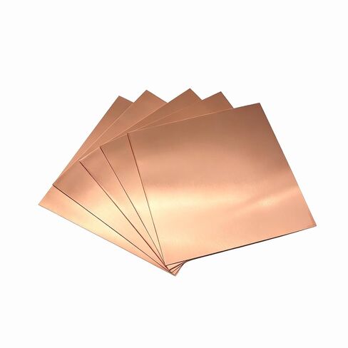 5 Pack 6"x6" C110 Copper Sheets (0.5mm) Thick,Double Side Protective Film | Copper Plates for DIY, Plate Mill, Electrical, Repair in Kuwait