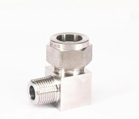 Fit Tube O/D 20mm -1/2" BSPT Elbow 304 Stainless Steel Ferrule Pneumatic Air Compression Fitting in Kuwait