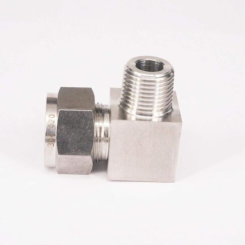 Fit Tube O/D 20mm -1/2" BSPT Elbow 304 Stainless Steel Ferrule Pneumatic Air Compression Fitting in Kuwait