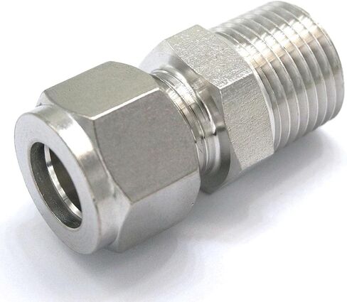 1/2" NPT Male -Fit Tube OD 1/2" Inch 304 Stainless Steel Sleeve Ferrule Pneumatic Connector Fitting in Kuwait