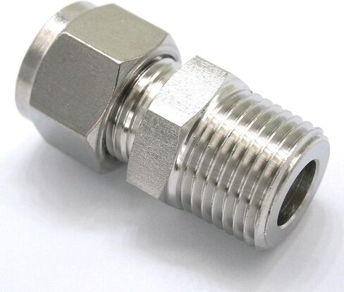 1/2" NPT Male -Fit Tube OD 1/2" Inch 304 Stainless Steel Sleeve Ferrule Pneumatic Connector Fitting in Kuwait
