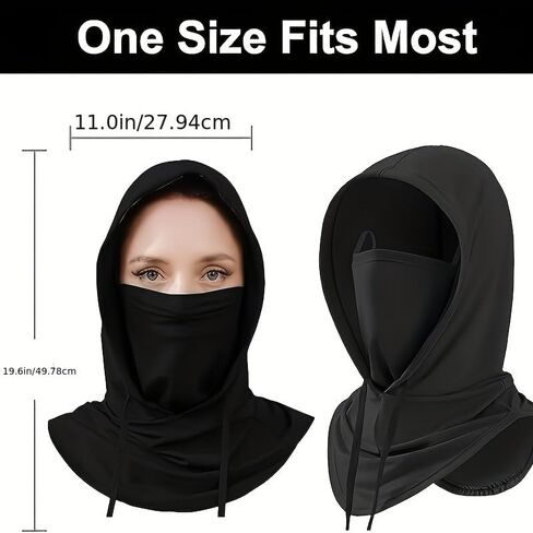 1 Pack Summer Balaclava Sun Hood Breathable Full Head Mask Face Cover for Men Women Motorcycle Cycling Fishing Black in Kuwait