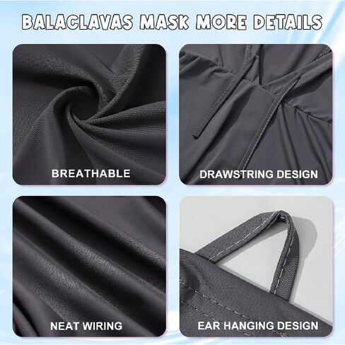 1 Pack Summer Balaclava Sun Hood Breathable Full Head Mask Face Cover for Men Women Motorcycle Cycling Fishing Black in Kuwait