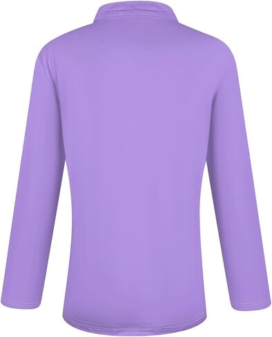 Women's Summer Tops, Long Sleeve Zipper V Neck Polo T-Shirts Business Casual Collared Loose Blouses, S-3XL in Kuwait