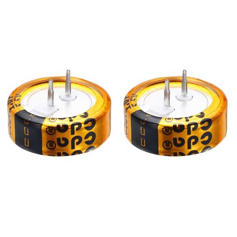 MECCANIXITY Super Capacitor، 5.5V 1F C-Type Button Capacitor، طاقة عالية، مقاومة منخفضة، تناسق عالٍ للألعاب الإلكترونية، شاشة عرض ذكية لمحرك التيار المتردد (ذهبي، حزمة من 2) in Kuwait