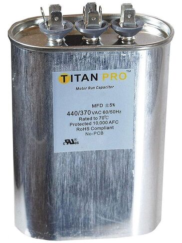 TITAN PRO TOCFD605 3701/440VAC، 5 فائق التوهج، 60 فائق التوهج، ألومنيوم، مكثف تشغيل المحرك، مستدير in Kuwait