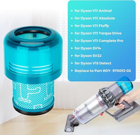 3 عبوات فلتر لـ Dy/son V11 V15، استبدال فلتر الفراغ لـ Dy/son V11 V15 SV14 SV17 SV22 Detect Animal Extra Pro Torque Drive مكنسة كهربائية للبطارية، استبدال # 970013-02 in Kuwait