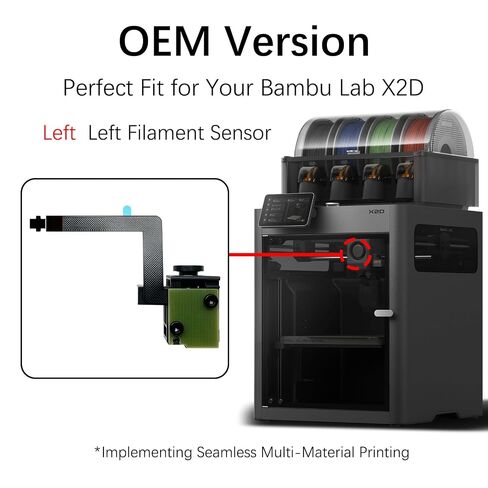 مستشعر الفتيل الأيسر الأصلي لـ Bambu Lab X2D، كاشف حالة الفتيل في الجانب الأيسر للطارد، قطعة استبدال OEM مع براغي BT2x5 in Kuwait
