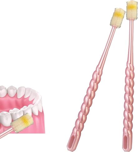 2 PCS Chemotherapy Must Haves for Women Chemotherapy Must Have Toothbrush for Sensitive Mouths Comfort Items Chemo Patients Spinning Toothbrush Oral Support Care Package (Pink) in Kuwait