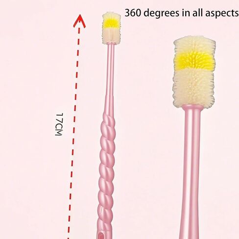 2 PCS Chemotherapy Must Haves for Women Chemotherapy Must Have Toothbrush for Sensitive Mouths Comfort Items Chemo Patients Spinning Toothbrush Oral Support Care Package (Pink) in Kuwait