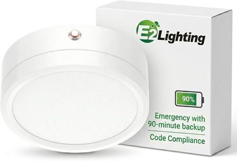 إضاءة سبوت LED حديثة مثبتة على السطح، 6 بوصة، 1200 لومن، بطارية احتياطية للطوارئ 8 وات، 5CCT قابلة للتحديد، إضاءة بدون علبة 120-277 فولت، 5 CCT 2700K-5000K، قابلة للتعتيم، تصنيف IC، أبيض ETL in Kuwait