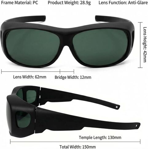 VitalDefend Welding Glasses Shade 5: Wrap-Around Safety Goggles with UV/IR Protection, Anti-Scratch Lens, ANSI Z87.1 Certified for Torching, Brazing & Plasma Cutting, Fit Over Prescription Glasses in Kuwait