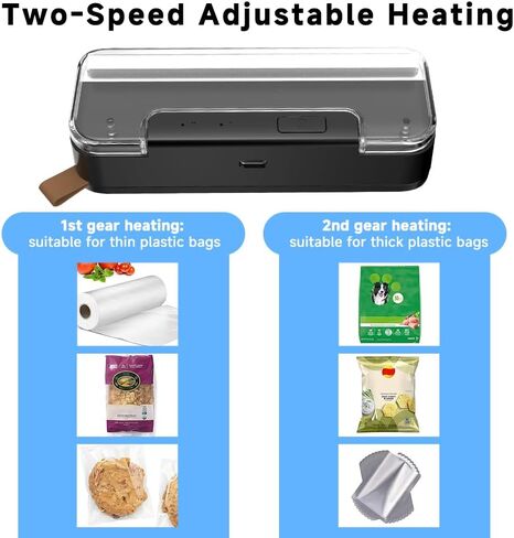 DIUDIUCAT Commercial Mini Bag Sealer with Cutter & Magnet, 3000mAh Rechargeable Handheld Heat Sealer, 2-Level Portable Food Bag Sealer for Plastic, Snack, Kitchen & Small Business Use in Kuwait