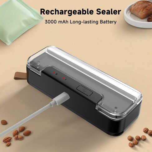DIUDIUCAT Commercial Mini Bag Sealer with Cutter & Magnet, 3000mAh Rechargeable Handheld Heat Sealer, 2-Level Portable Food Bag Sealer for Plastic, Snack, Kitchen & Small Business Use in Kuwait