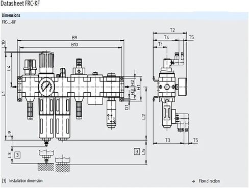 منظم فلتر بيجميني FRC-1/4-D-5M-MIDI 186499 3/8 1/2 3/4 صرف آلي/يدوي ومقياس ضغط Mpa 0.5-12bar(FRC1-2D-5M-MIDI-MPA) in Kuwait