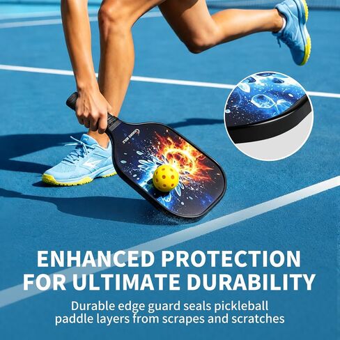Pickleball Paddles Set of 2, Fiberglass Surface for Men & Women | Pickleball Rackets Set for Backyard Rec/Weekend Casual Sports/Community Doubles, Complete 4-Ball Kit, Anti-Slip Grip in Kuwait