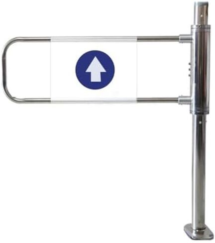 Metal Swing Gate for Supermarkets & Warehouses - Manual Entrance Safety Gate, Automatic Closing Unidirectional Door for Stores & Libraries (Silver-R, 70x100cm) in Kuwait