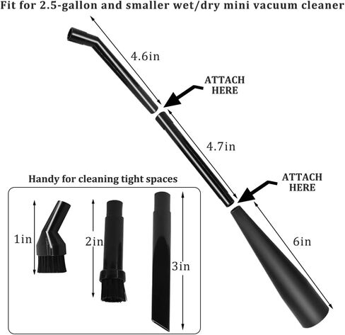 6 Pcs Micro Wet Dry vacuum attachment kit, Mini Cleaning Kit for Home, Office, Vehicle in Kuwait
