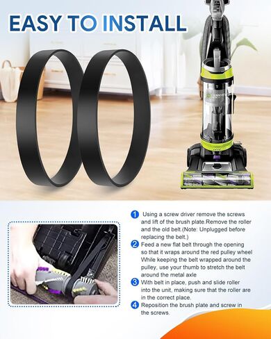 KEEPOW Vacuum Belt for Bissell CleanView/Powerlifter Swivel Rewind Vacuum | fit Model 2252 2260 2316 1797 2253 2254 2255 2256 2258 2259 2739, Replacement Belts, Replace Part #32074#2031093, 2 Pack in Kuwait