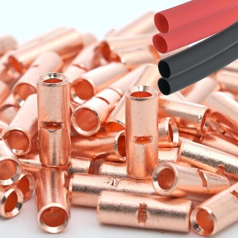 SVAAR 10 قطع 4 موصلات بعقب قياس 4 AWG غير معزولة بعقب لصق موصلات غير معزولة تجعيد بعقب الوصلات عدة العارية النحاس النقي سلس برميل بعقب محطات لإصلاح السيارات 10 قطع 3: 1 ينكمش الحرارة in Kuwait