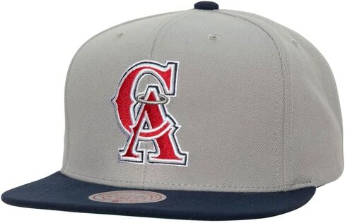 قبعة Mitchell & Ness Los Angeles Angels Cooperstown MLB Away Snapback، رمادية in Kuwait