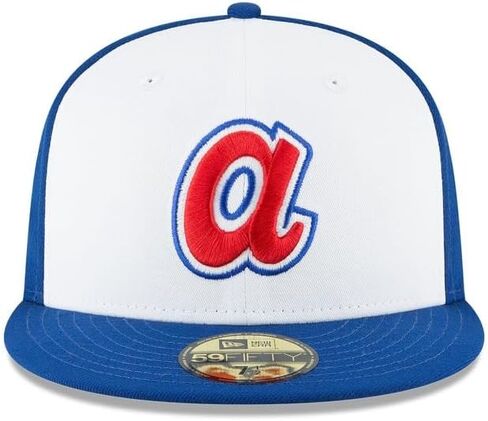 عصر جديد MLB 59FIFTY اتلانتا الشجعان فريق اللون الأبيض الأزرق Cooperstown مجموعة أصيلة جاهزة على الميدان قبعة بيسبول قبعة in Kuwait