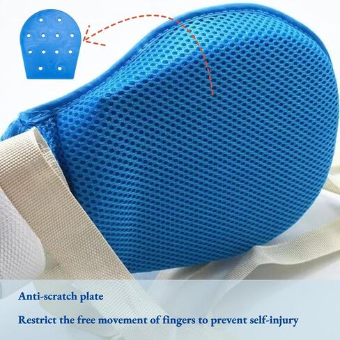 Dementia Restraint Gloves 2 Pack, Safety Control Anti Scratch Mitts Elderly Alzheimer's Safety Products Helpful to both Wearer and Caregivers (Regular) in Saudi Arabia