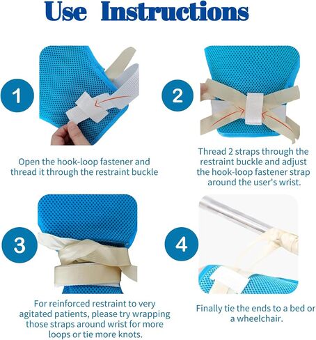 Dementia Restraint Gloves 2 Pack, Safety Control Anti Scratch Mitts Elderly Alzheimer's Safety Products Helpful to both Wearer and Caregivers (Regular) in Saudi Arabia