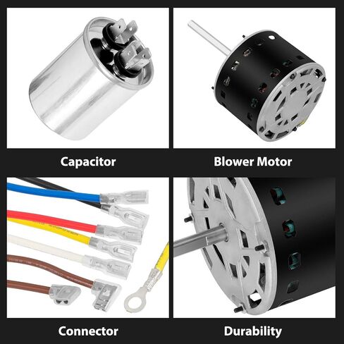 فرن محرك منفاخ مع مكثف 5KCP39GG-Z183S 1/3 HP 115V متوافق مع الناقل، مناسب لمحرك مكيف التيار المتردد Bryant Payne HC41AE117 (HVAC 60 هرتز 1075 دورة في الدقيقة 4 سرعات) in Kuwait