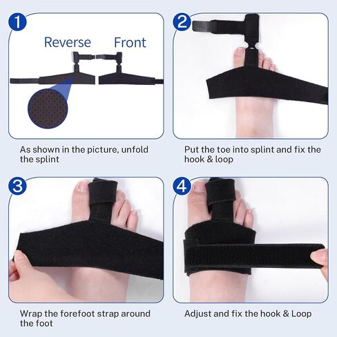 Toe Splint for Broken Toe, Adjustable Hammer Toe Corrector with Aluminum Support, Breathable Toe Straightener for Big Toe, Mallet Toe, Claw Toe, Fractured Toe, Fits Left & Right Foot in Kuwait