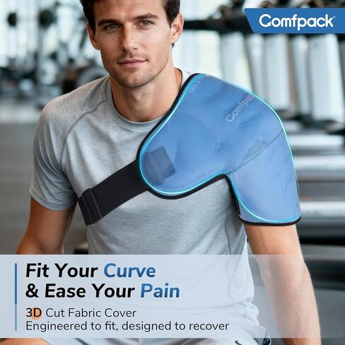 Comfpack Shoulder Ice Pack Wrap, Shoulder Brace Compression Sleeve for Rotator Cuff and Arm, Cold Therapy Wrap for Injuries, Bursitis, Tendinitis, Surgery Recovery, Easy to Put On & Take Off in Kuwait