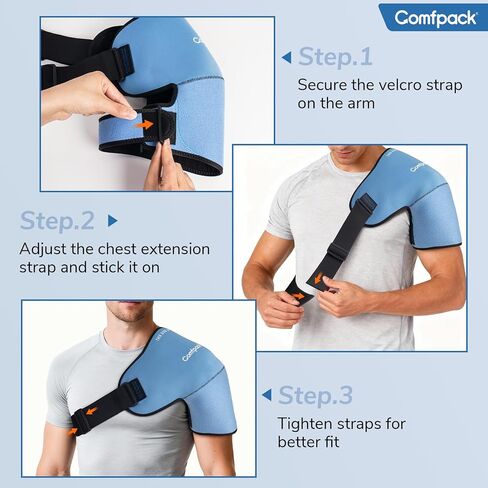 Comfpack Shoulder Ice Pack Wrap, Shoulder Brace Compression Sleeve for Rotator Cuff and Arm, Cold Therapy Wrap for Injuries, Bursitis, Tendinitis, Surgery Recovery, Easy to Put On & Take Off in Kuwait