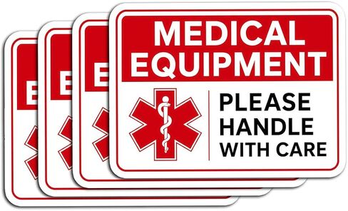 (4pcs) Medical Equipment Please Handle with Care Sticker Pack for Hospitals Clinics EMTs Nurses First Responders Ambulance Healthcare Vinyl Decals Waterproof Durable Safety in Kuwait