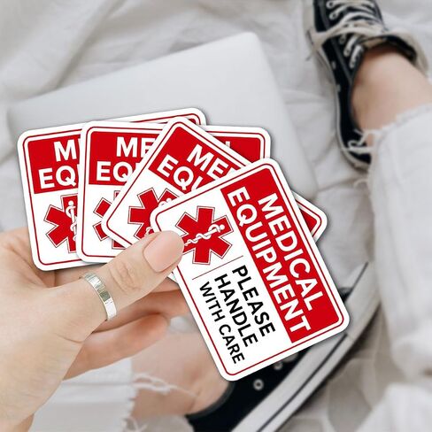 (4pcs) Medical Equipment Please Handle with Care Sticker Pack for Hospitals Clinics EMTs Nurses First Responders Ambulance Healthcare Vinyl Decals Waterproof Durable Safety in Kuwait