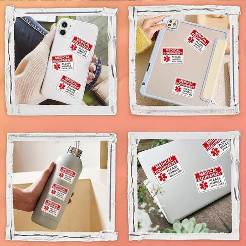 (4pcs) Medical Equipment Please Handle with Care Sticker Pack for Hospitals Clinics EMTs Nurses First Responders Ambulance Healthcare Vinyl Decals Waterproof Durable Safety in Kuwait