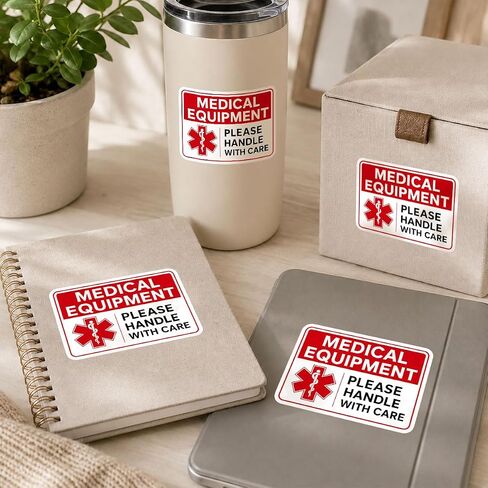 (4pcs) Medical Equipment Please Handle with Care Sticker Pack for Hospitals Clinics EMTs Nurses First Responders Ambulance Healthcare Vinyl Decals Waterproof Durable Safety in Kuwait