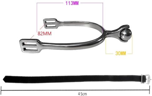Western Horse Spurs with PP Woven Belt - Premium Stainless Steel Riding Gear for Cowboy & Equestrian | Durable, Lightweight & Comfortable Design | Ideal for Men & Women Riders in Kuwait