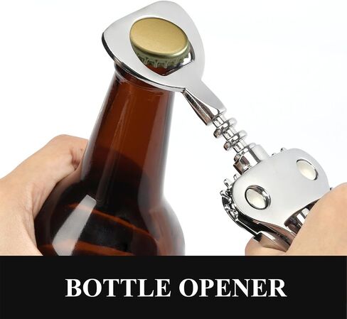 Wine Opener, Heavy-Duty Zinc Alloy Wing Corkscrew, Premium Beer Bottle Opener, Multifunctional Wine Accessories with Ergonomic Handle and Sharp Screw, for Kitchen, Bar, Restaurant, Bartenders in Kuwait