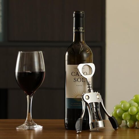 Wine Opener, Heavy-Duty Zinc Alloy Wing Corkscrew, Premium Beer Bottle Opener, Multifunctional Wine Accessories with Ergonomic Handle and Sharp Screw, for Kitchen, Bar, Restaurant, Bartenders in Kuwait