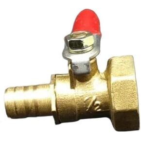DN15 1/2" Female x 10mm Hose Tail Brass Ball Valve Water Gas 57 PSI Hole 7mm With Red Handle Plumbing Fittings in Saudi Arabia