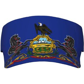 Pennsylvania State Flag Print Foldable Sun Visor Hat Lightweight Adjustable Sun Visor Hat Outdoor Sports Cap for Adults Black in Saudi Arabia