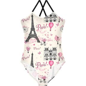 Pfrewn Girls One Piece Swimsuit Quick Dry Beach Bathing Suit Beachwear 3-10 Years in Kuwait