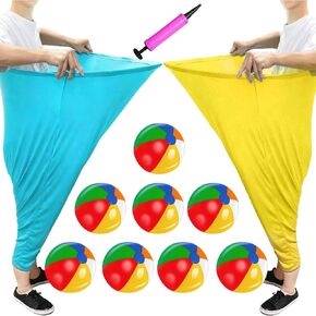 Granny Pants Yard Game for Adults, 2PCS Giant Pants Game with 8 Bouncy Balls and Air Pump, Big Pants Ball Catch Game for Easter Family Games, Outdoor Party Toss Game for Group Gatherings in Saudi Arabia
